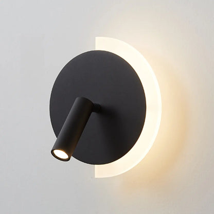 Mini Geometric 2-Light Black-Gold Wall Sconce in Rotatable