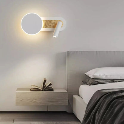 Mini Geometric 2-Light Black-Gold Wall Sconce in Rotatable