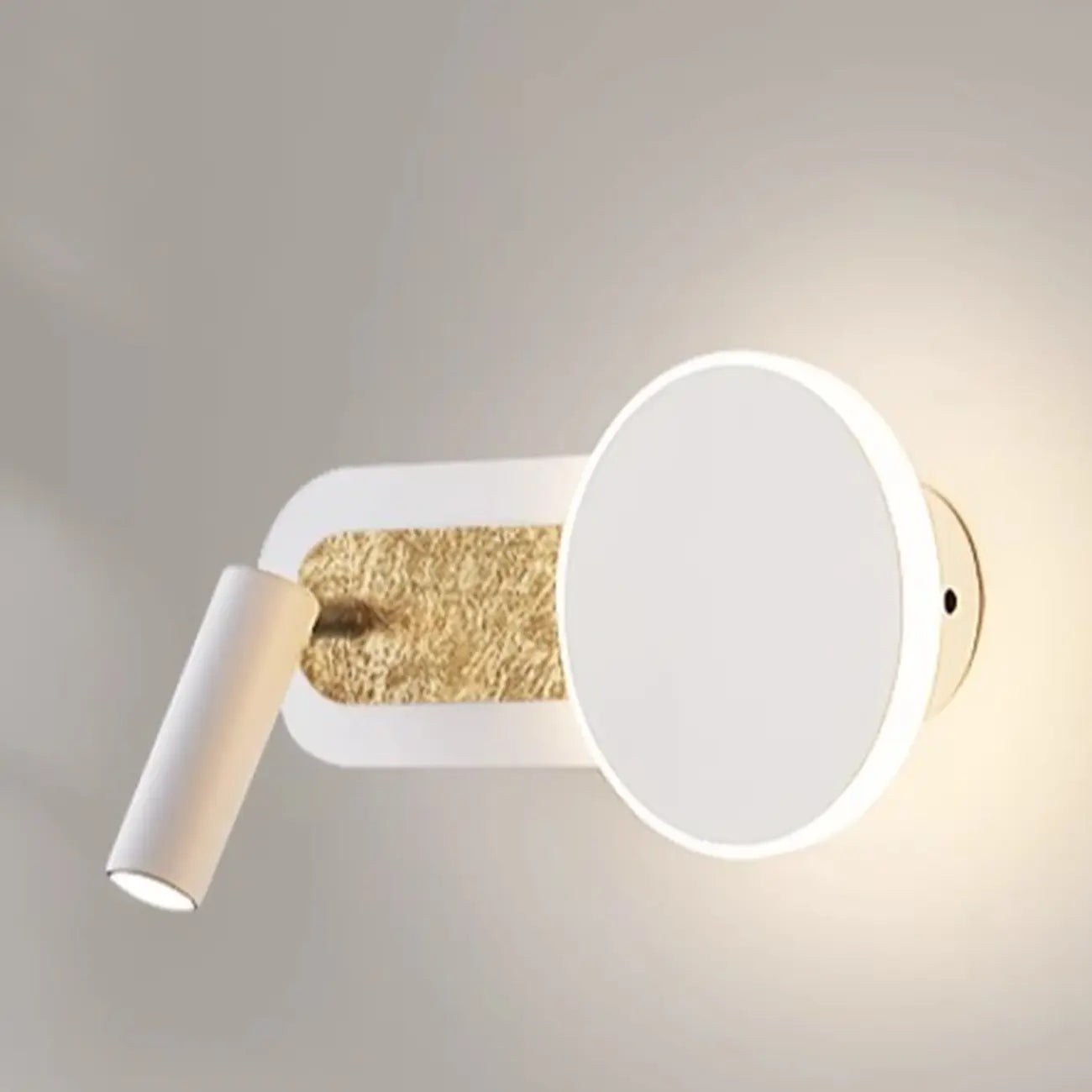 Mini Geometric 2-Light Black-Gold Wall Sconce in Rotatable