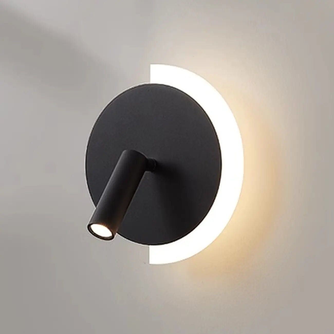Mini Geometric 2-Light Black-Gold Wall Sconce in Rotatable