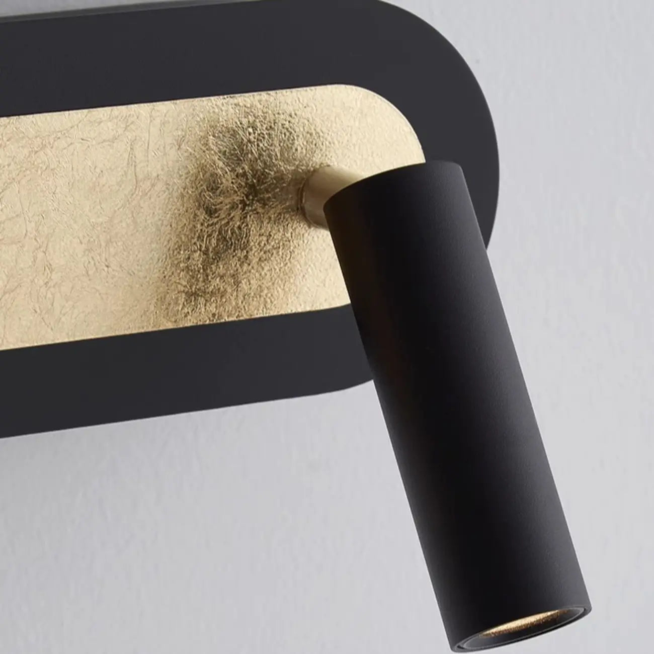 Mini Geometric 2-Light Black-Gold Wall Sconce in Rotatable