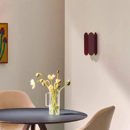 Mini Hardwired Modern Red Up & Down Wall Sconce in Geometric