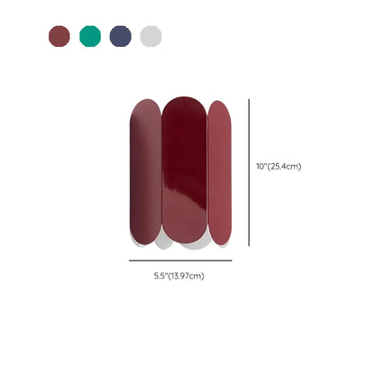 Mini Hardwired Modern Red Up & Down Wall Sconce in Geometric