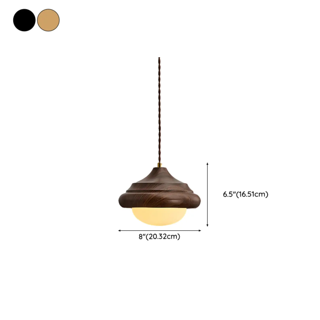 Geometric Walnut Glass Indoor Pendant Light Adjustable Height