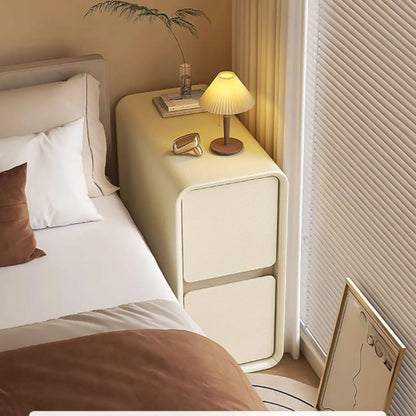 Trendy Narrow Wooden Sleek Edge 2-Drawer Nightstand
