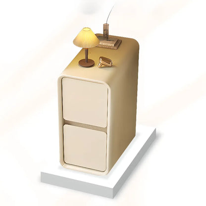 Trendy Narrow Wooden Sleek Edge 2-Drawer Nightstand