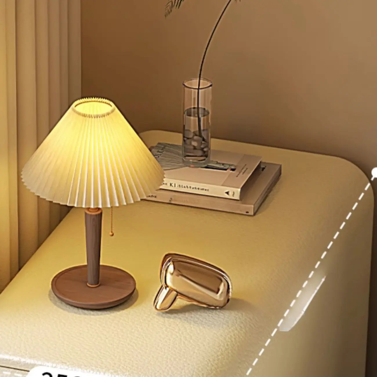 Trendy Narrow Wooden Sleek Edge 2-Drawer Nightstand