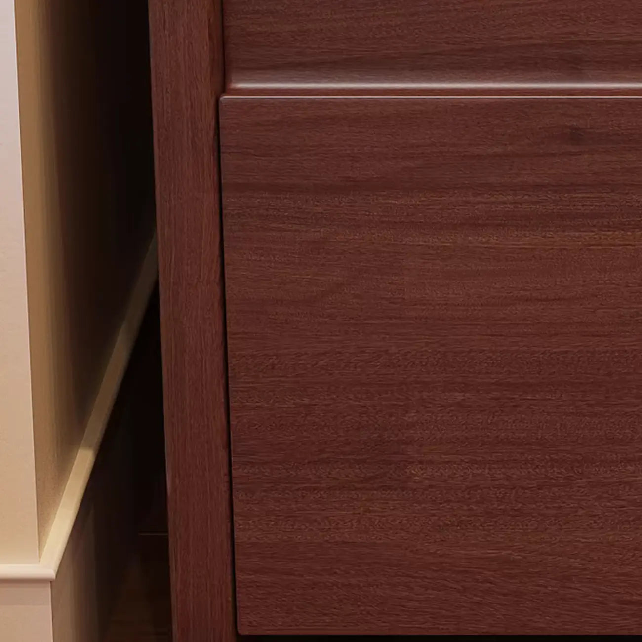 Classic Wooden Nut-Brown Nightstand with Drawer & Shelf