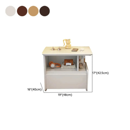 Classic Wooden Nut-Brown Nightstand with Drawer & Shelf