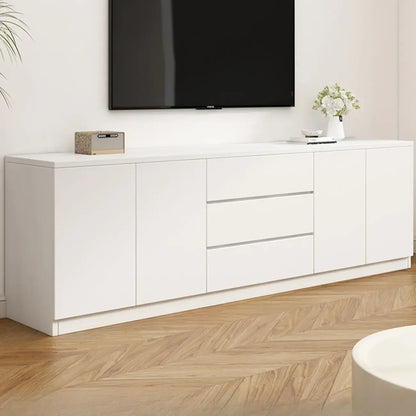 Modern Wooden TV Stand with Shelves and Cabinets