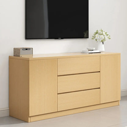 Modern Wooden TV Stand with Shelves and Cabinets