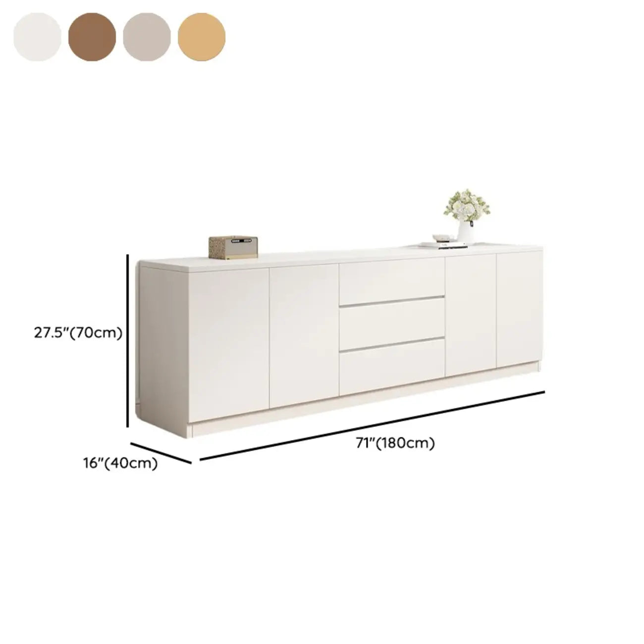 Modern Wooden TV Stand with Shelves and Cabinets