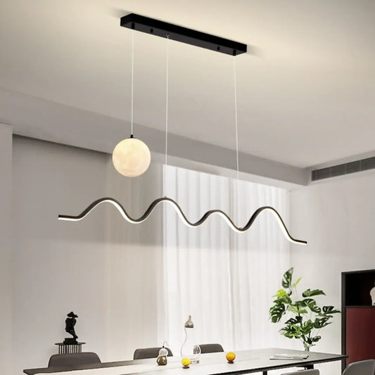 Art Decor Modern 2-Light Wave Pendant Light Multi Diming