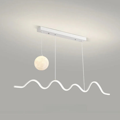 Art Decor Modern 2-Light Wave Pendant Light Multi Diming