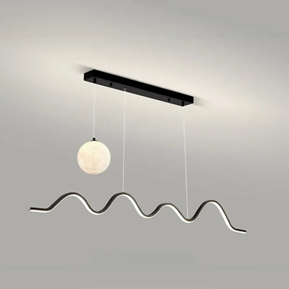 Art Decor Modern 2-Light Wave Pendant Light Multi Diming