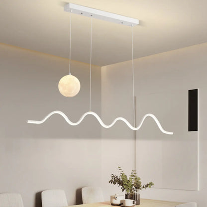 Art Decor Modern 2-Light Wave Pendant Light Multi Diming