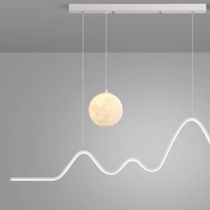 Art Decor Modern 2-Light Wave Pendant Light Multi Diming