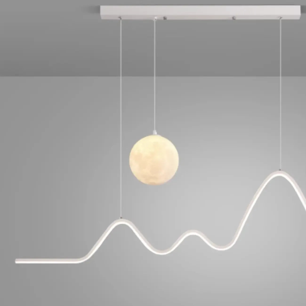 Art Decor Modern 2-Light Wave Pendant Light Multi Diming