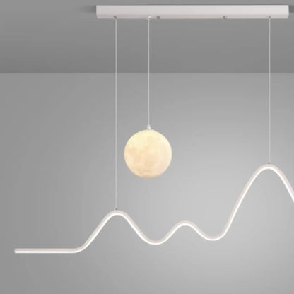 Art Decor Modern 2-Light Wave Pendant Light Multi Diming