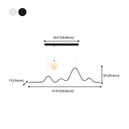 Art Decor Modern 2-Light Wave Pendant Light Multi Diming