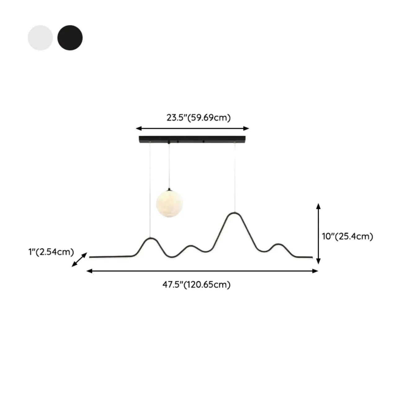 Art Decor Modern 2-Light Wave Pendant Light Multi Diming