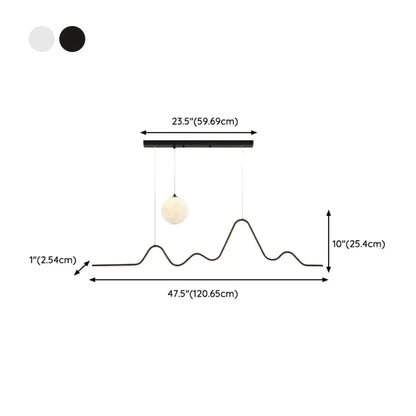 Art Decor Modern 2-Light Wave Pendant Light Multi Diming