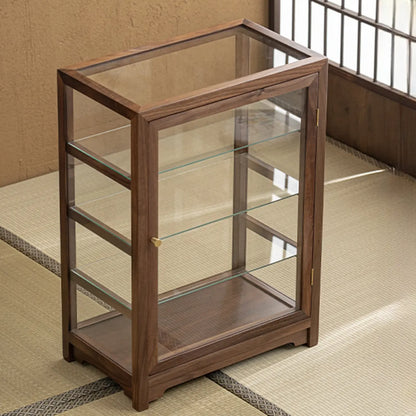 Wooden Tabletop Display Cabinet Glass Doors