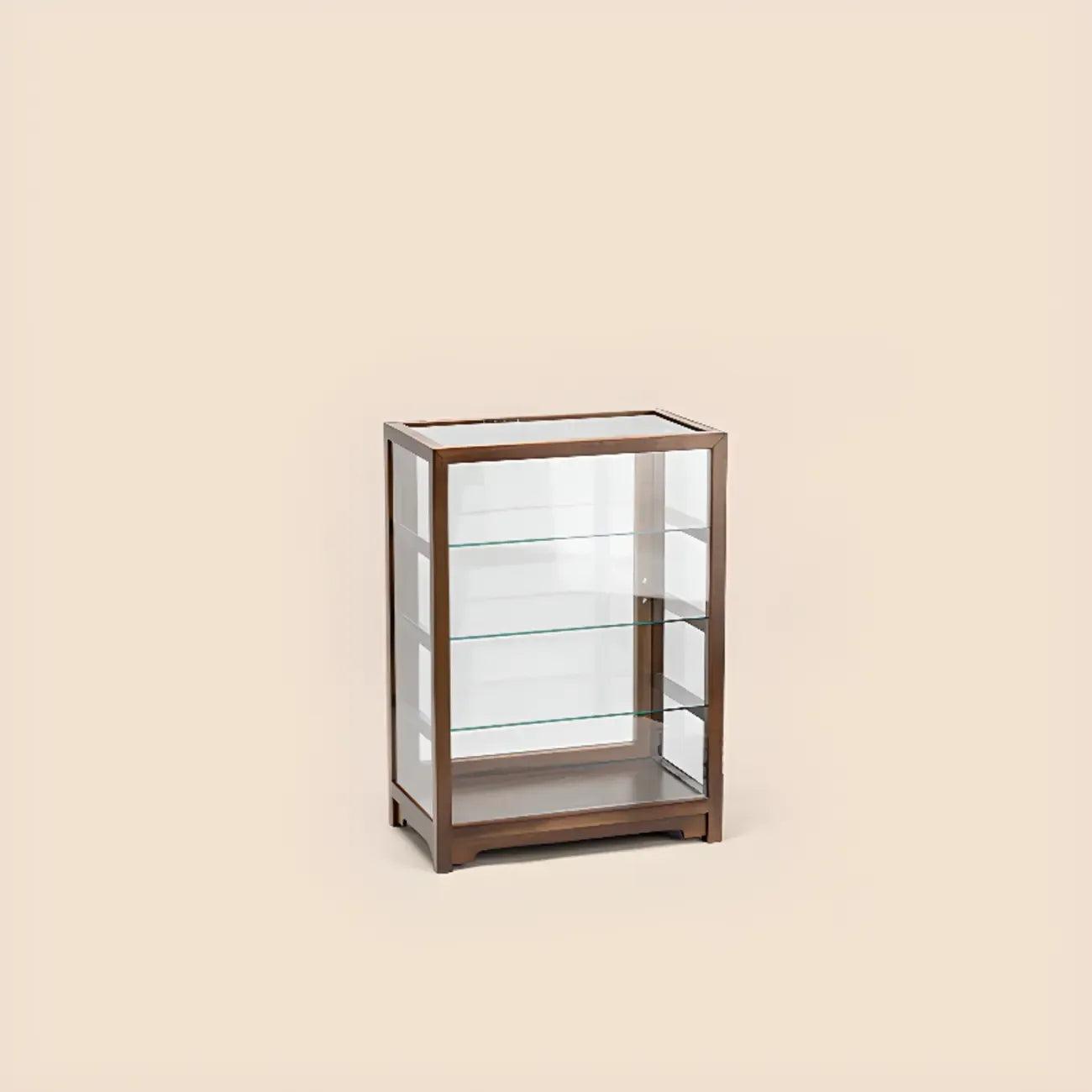 Wooden Tabletop Display Cabinet Glass Doors