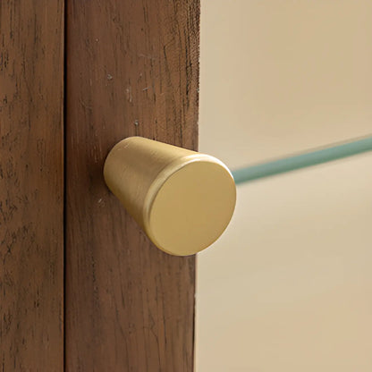 Wooden Tabletop Display Cabinet Glass Doors