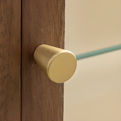 Wooden Tabletop Display Cabinet Glass Doors