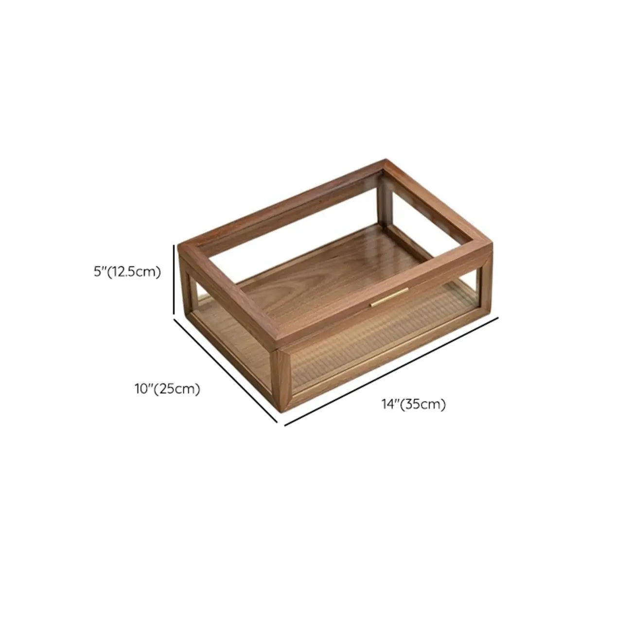 Wooden Tabletop Display Cabinet Glass Doors