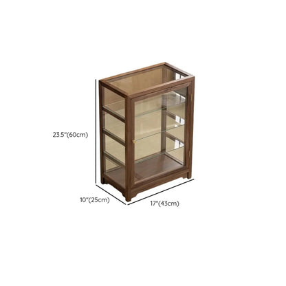 Wooden Tabletop Display Cabinet Glass Doors