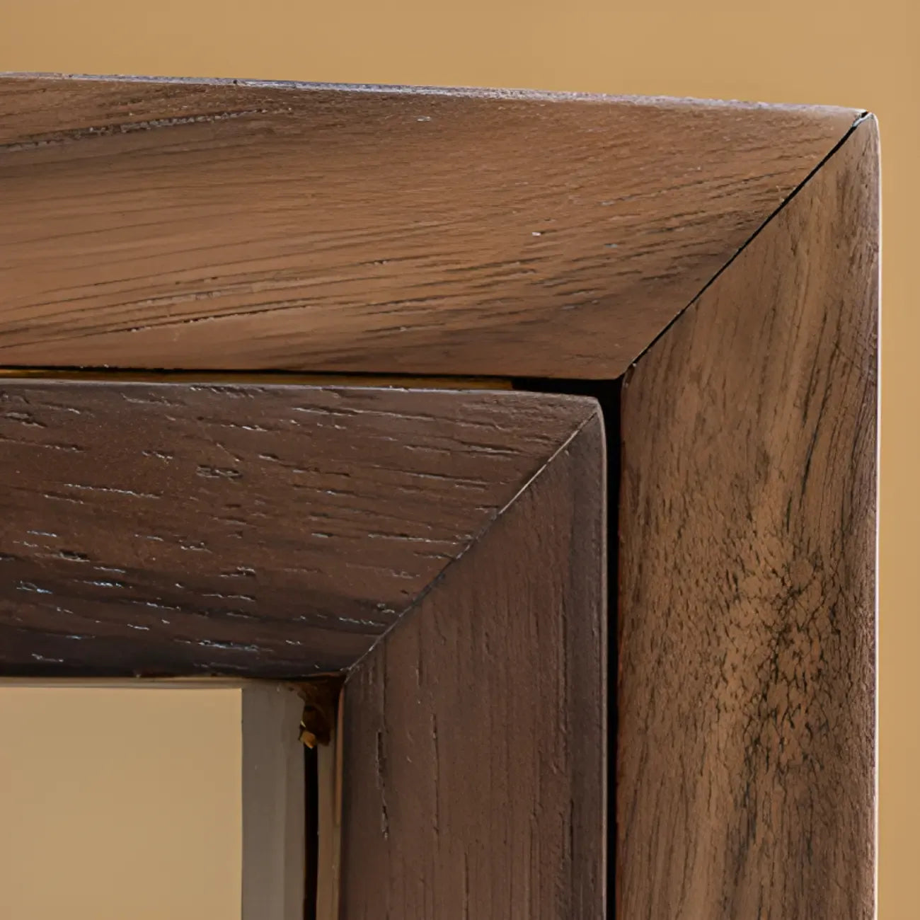 Modern Brown Wood Curio Cabinet with Glass Shelves