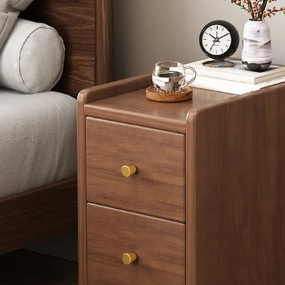 Modern White Wooden Bedside Table with Drawers