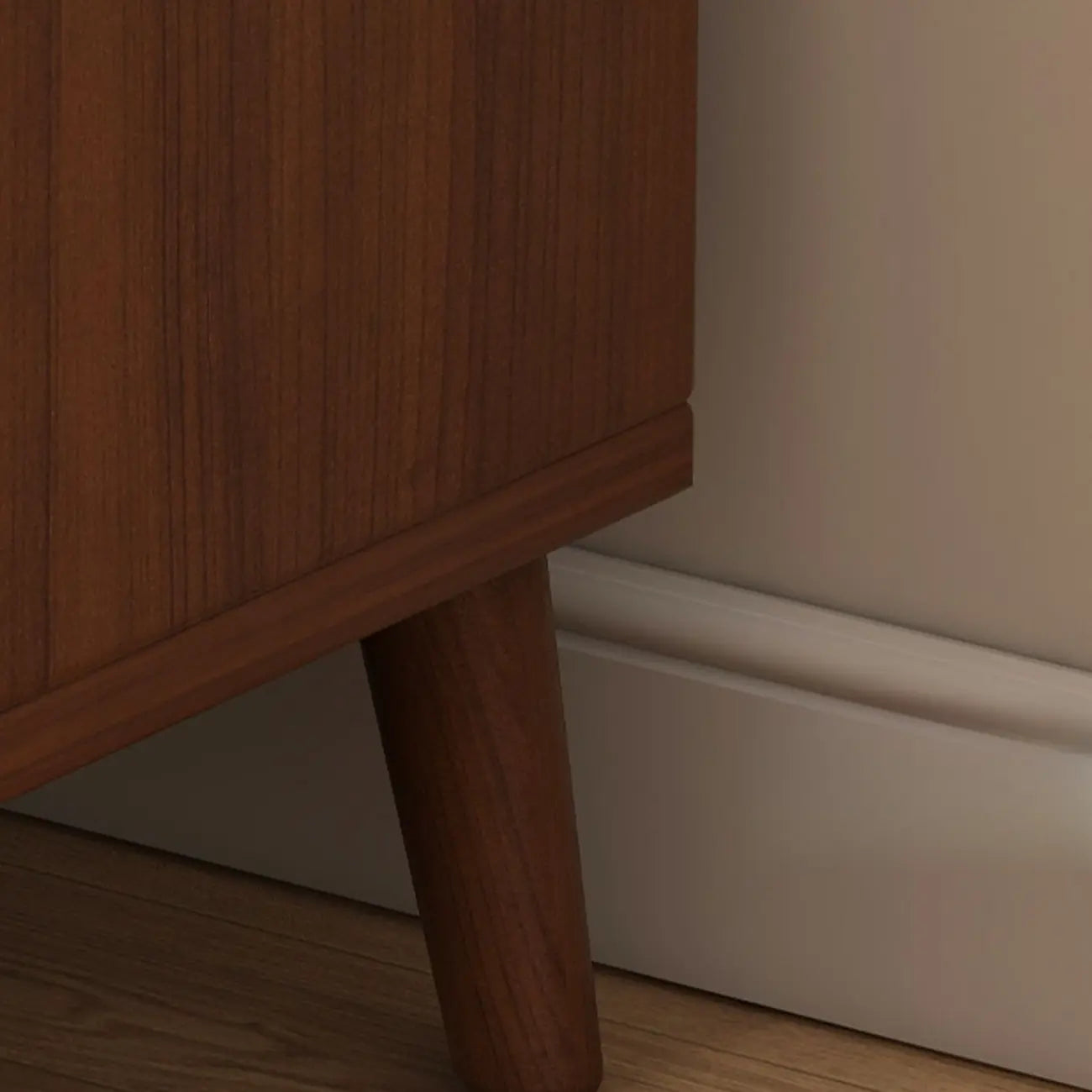 Modern White Wooden Bedside Table with Drawers