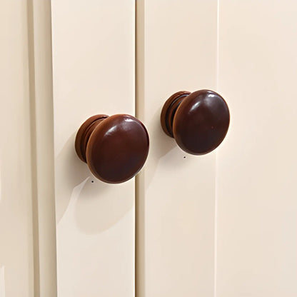 Vintage White Wood Sideboard with Glass Doors