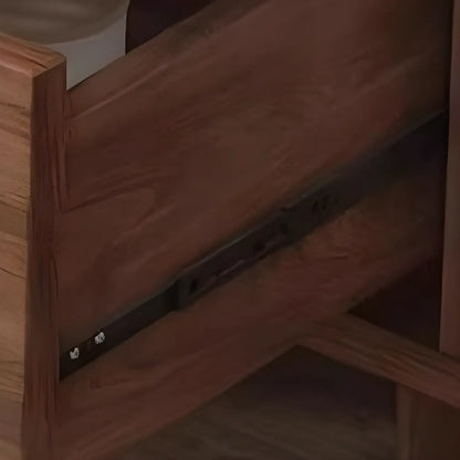 Medium Wood Rattan Kitchen Storage Cabinet in Natural Finish