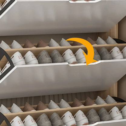 Efficient Minimalist Drop-Front Wood Adjustable Shoe Cabinet