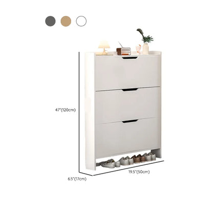 Efficient Minimalist Drop-Front Wood Adjustable Shoe Cabinet