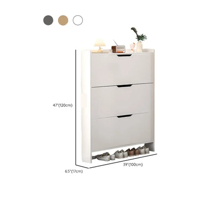 Efficient Minimalist Drop-Front Wood Adjustable Shoe Cabinet