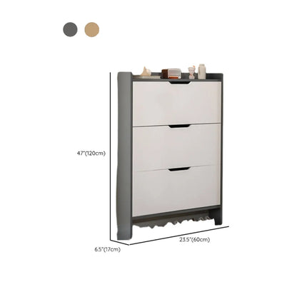 Efficient Minimalist Drop-Front Wood Adjustable Shoe Cabinet