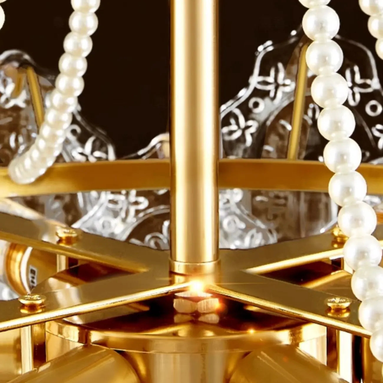 Luxurious Gold Crystal Leaf Round Pendant Chandelier