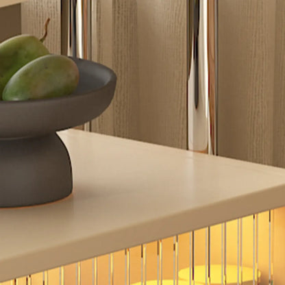 Modern Foldable Top Wheeled Side Table with Hidden Storage