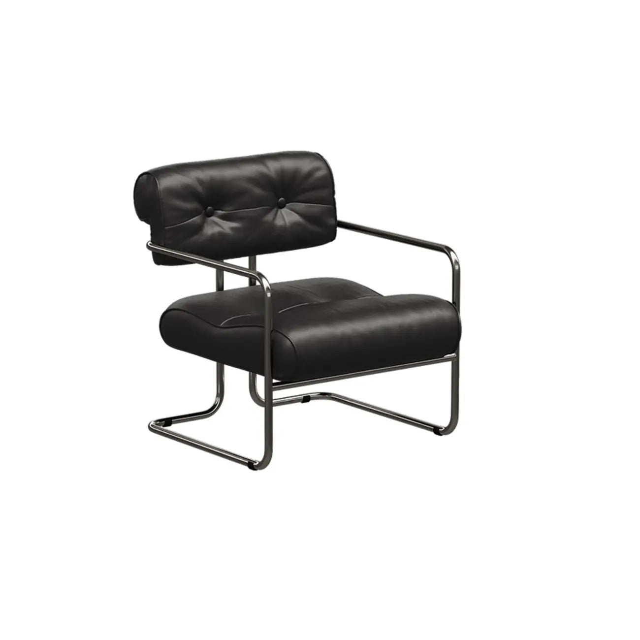 Modern Nappa Leather Solid Color Accent Chair with Arms