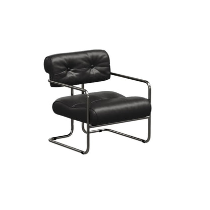 Modern Nappa Leather Solid Color Accent Chair with Arms