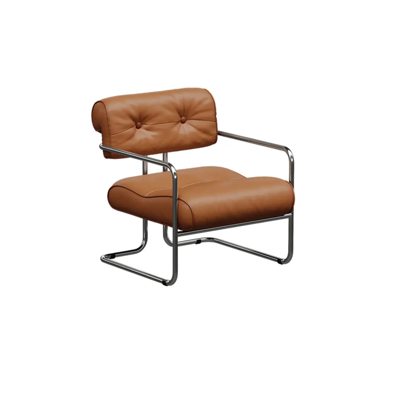 Modern Nappa Leather Solid Color Accent Chair with Arms