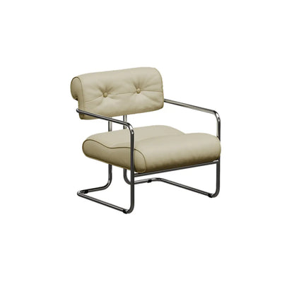 Modern Nappa Leather Solid Color Accent Chair with Arms