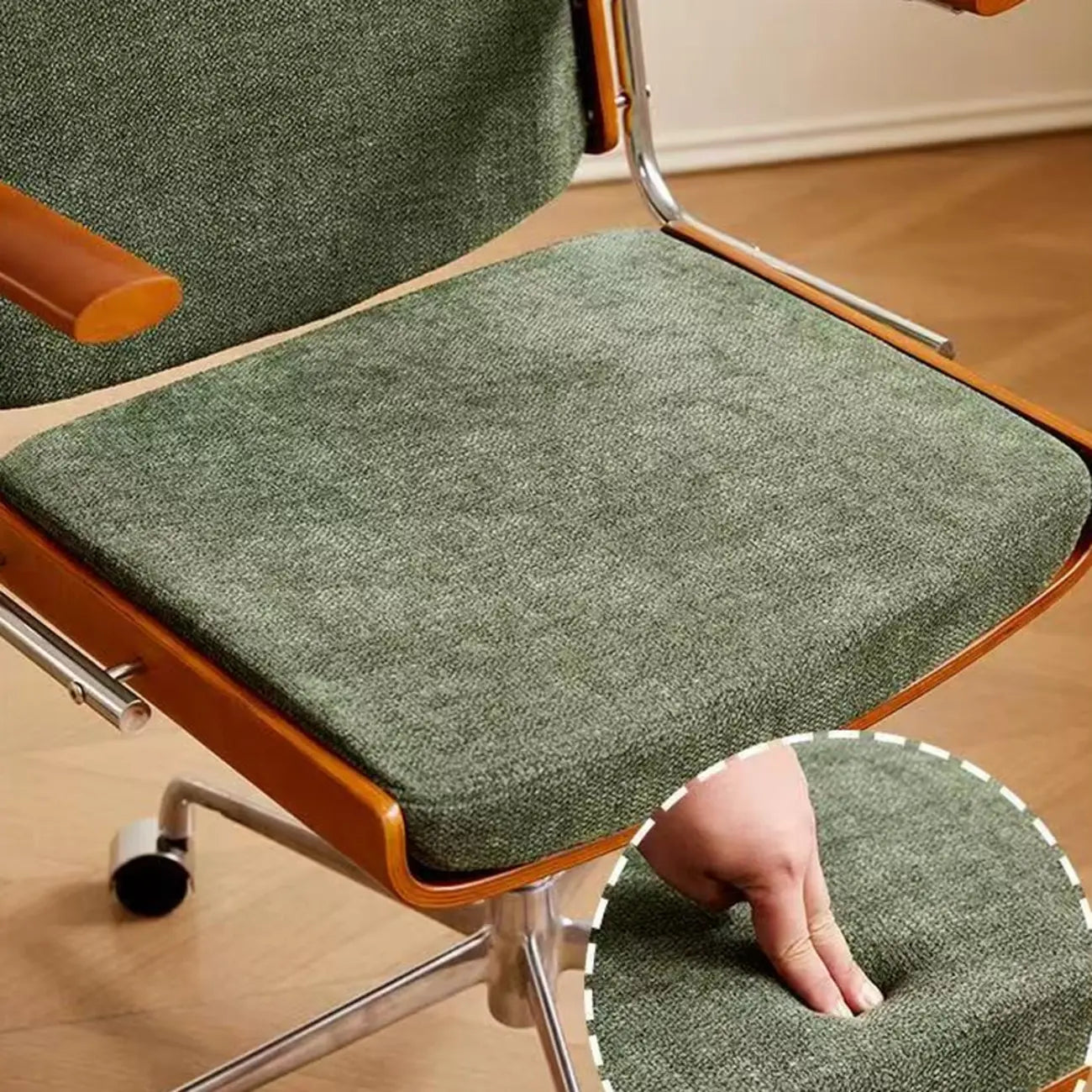 Modern Green Fabric Ergonomic Swivel Office Chair