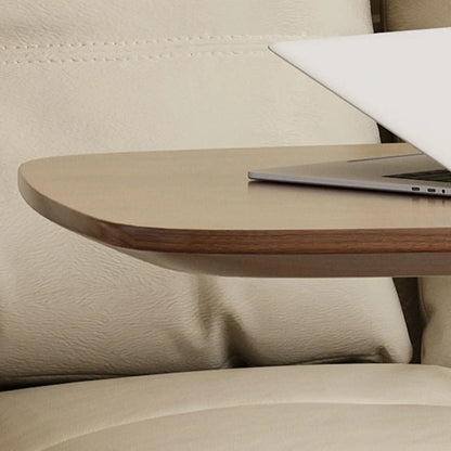 Adjustable Height Walnut Wood C Table for Living Room