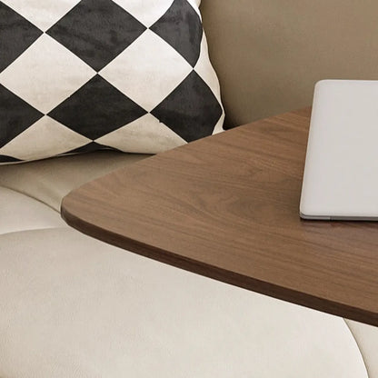 Adjustable Height Walnut Wood C Table for Living Room